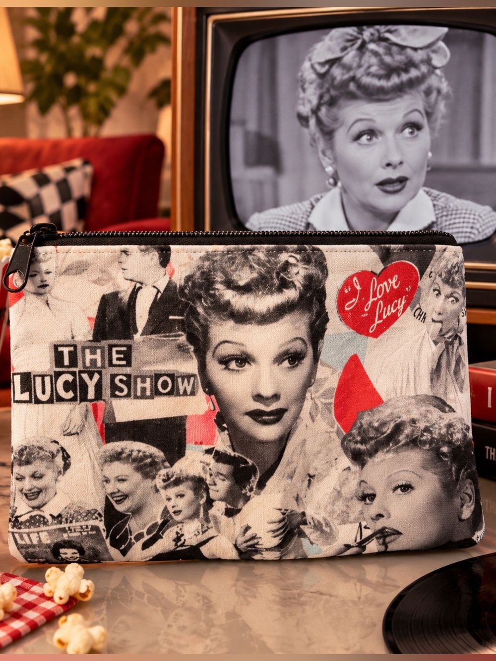 I Love Lucy Canvas Zip Pouch NWOT
